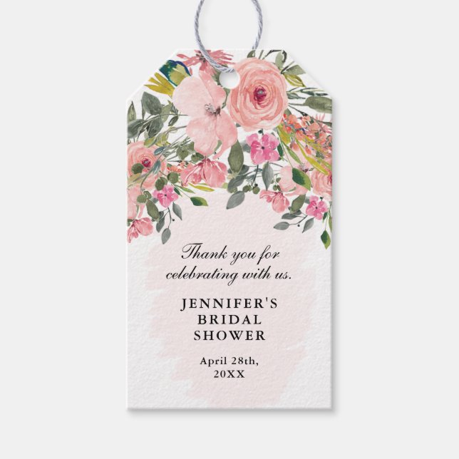 Blommigt för  Rosa Presentetikett (Framsidan)
