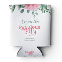 Blommigt för rosa vattenfärg 50:e Födelsedagsfeste