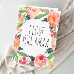 Blommigt för rosa vattenfärg kort