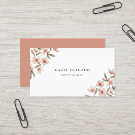 Blommigt för Rosa vattenfärg Visitkort