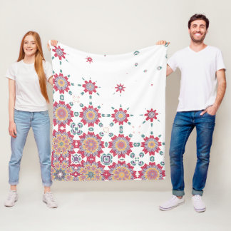 Blommigt för rosa, vitt och Lila vattenfärgsdesign Fleecefilt