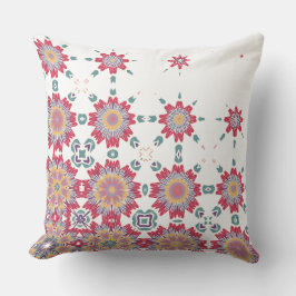 Blommigt för rosa, vitt och Lila vattenfärgsdesign Kudde