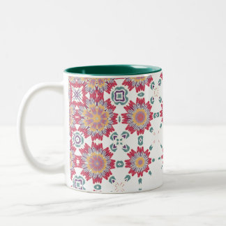 Blommigt för rosa, vitt och Lila vattenfärgsdesign Två-Tonad Mugg