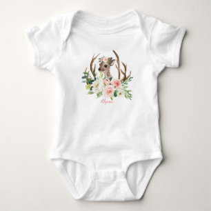 blommigt för rosor för hjort för skogsmark för t shirt