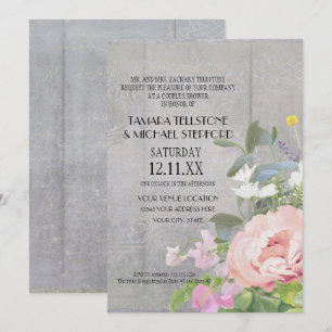 Blommigt för Rustic Elegant Inbjudningar