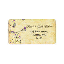 blommigt för rustisk lila,returadress märkt