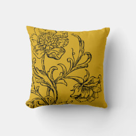 Blommigt för Senard Gult Snyggt Kudde