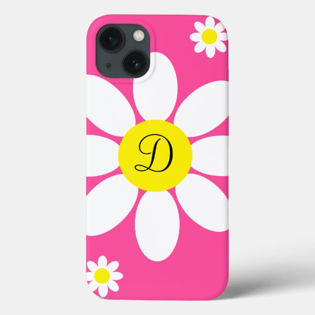 Blommigt för Shock rosa och vita Daisy Inledande (Baksida)