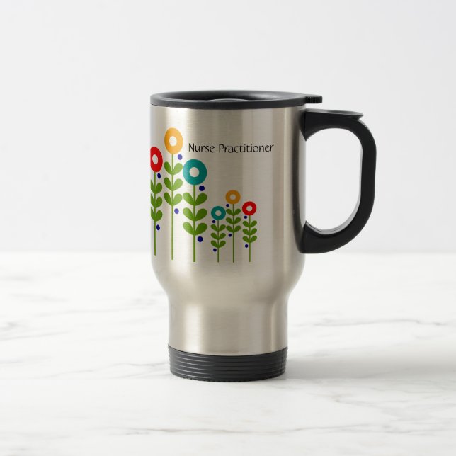 Blommigt för sjuksköterskapraktikertravel mug resemugg (Höger)