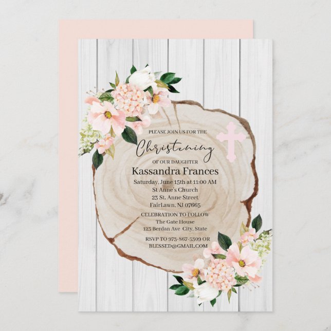  Blommigt för skog i Rustic Inbjudningar (Fram/baksida)