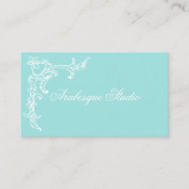 Blommigt för sofistikerad blå och vit Elegant Visitkort