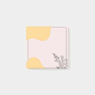 Blommigt för solupplysta skript post-it block