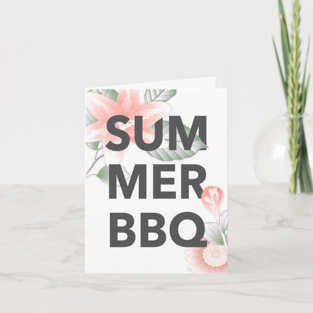 Blommigt för SOMMARBBQ-vintage Inbjudan (Framsida)