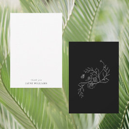 Blommigt för svart och vit Vintage Tack