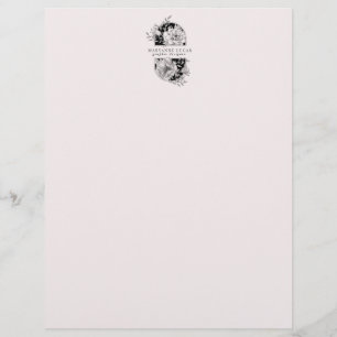 Blommigt för svartvit Elegant Reklamblad