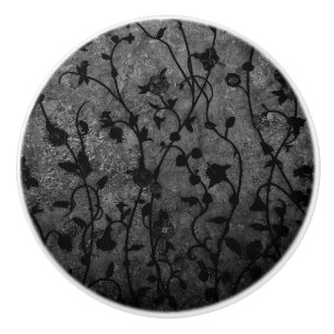 Blommigt för svartvit gotin-antikk knopp