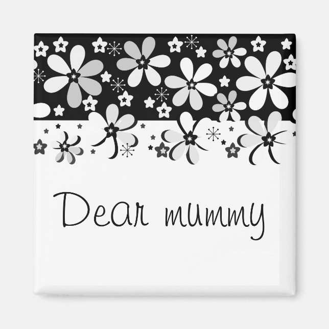 blommigt för svartvit tecknad av abstrakt magnet (Framsidan)