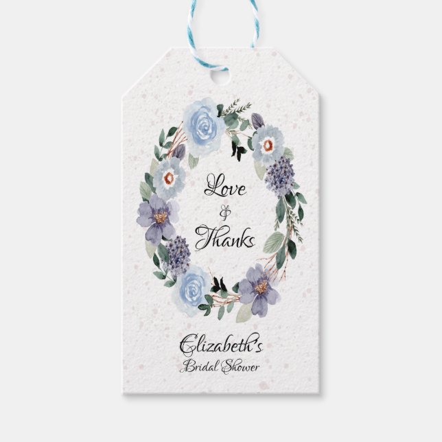 Blommigt för Tack av elegant Möhippa Presentetikett (Framsidan)