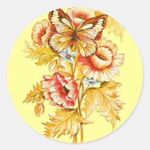 Blommigt för TBA Winner-Vintage Runt Klistermärke
