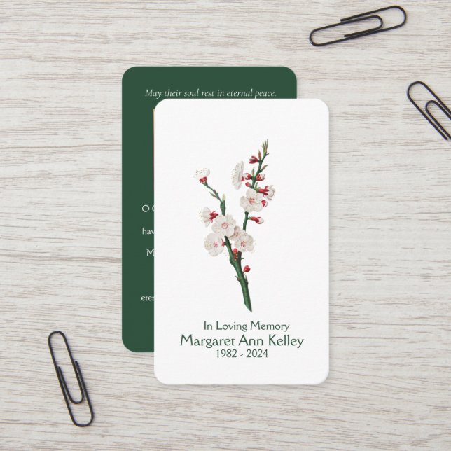 Blommigt för telefonsvarare (VNTS Blommar) Visitkort (Fram/Back In Situ)