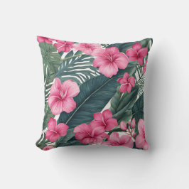 Blommigt för Tropical Rosa Helgdag Skriv ut Kudde