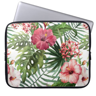 Blommigt för Tropiska blommor Vattenfärgsfärg Mode Laptop Fodral