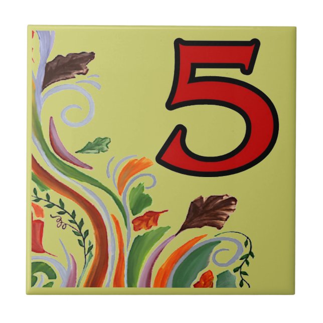 Blommigt för tunnelbanan 5 Fem Kakelplatta (Framsidan)