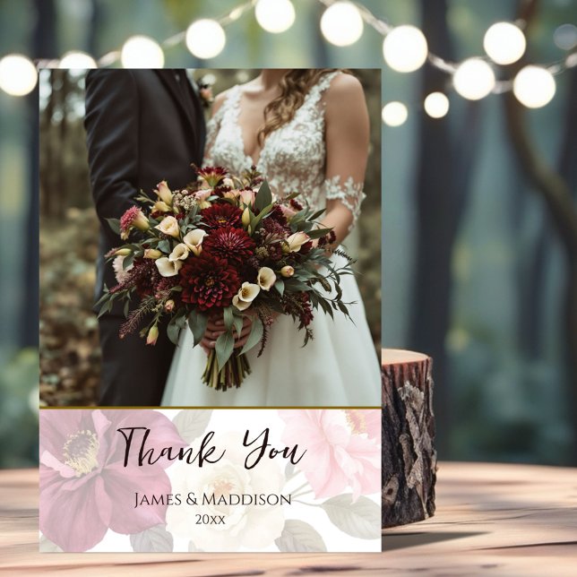 Blommigt för uppspelningsfox till höst tack kort (Skapare uppladdad)