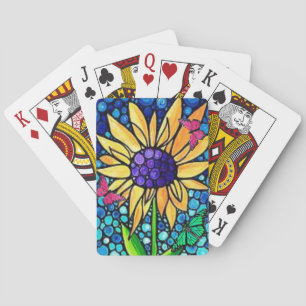 Blommigt för uppspelningskortskrin spel kort