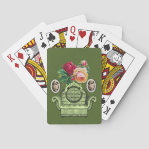 Blommigt för uppspelningskortskrin spel kort