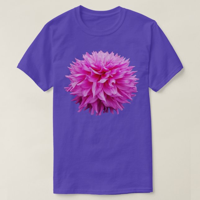 Blommigt för utsticksfoto Rosa Pom Pom Flower T Shirt (Design framsida)