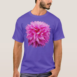Blommigt för utsticksfoto Rosa Pom Pom Flower T Shirt
