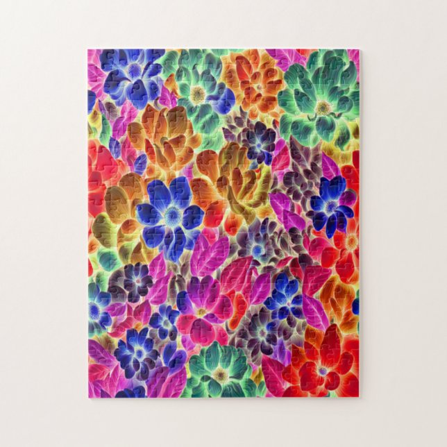 Blommigt för vacker färgstark Abstrakt - Pussel (Vertikal)