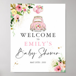 Blommigt för välkomstsignatur för Rosa av enhet ef Poster