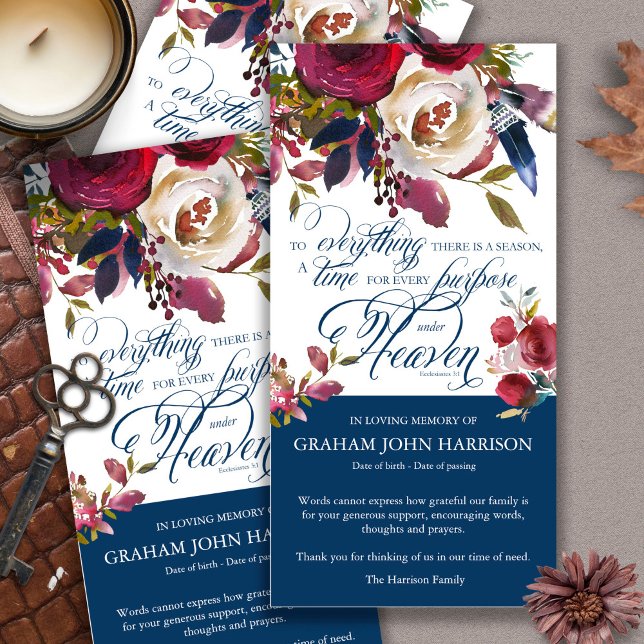 Blommigt för vanliga minnesmärken - vanliga tackko tack kort (sympathy thank you cards,
after funeral thank you cards,
thank you cards for celebration of life,)