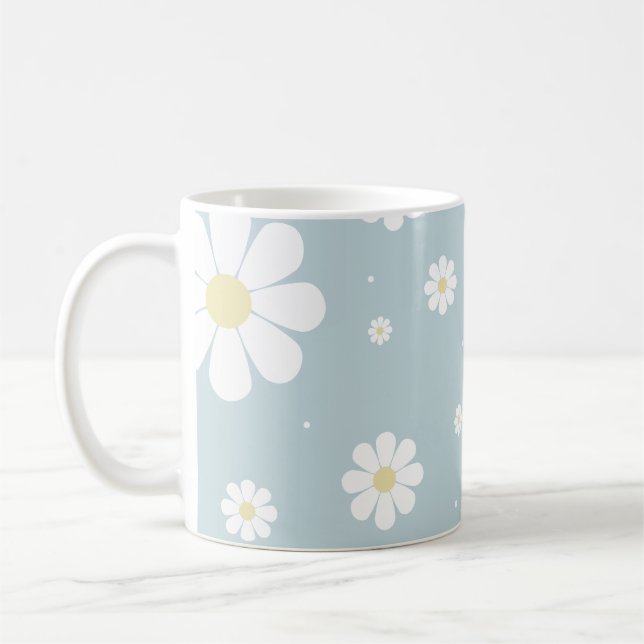 Blommigt för Vår blommor Cute Daisy Kaffemugg (Vänster)