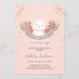 Blommigt för vår för kanin för kaninbaby inbjudningar
