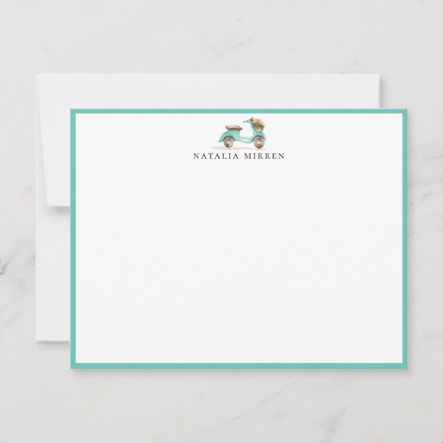 Blommigt för vattenfärg anteckningskort (Framsida)