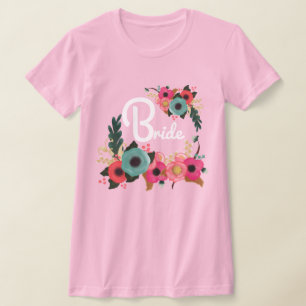Blommigt för vattenfärg Bachelorette Party Bride T Tee