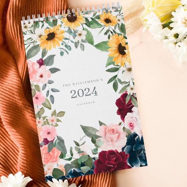 Blommigt för vattenfärg Botaniska Garden Illustrat Kalender (Watercolor Floral Botanical Garden Illustrations Calendar)