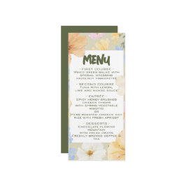 Blommigt för vattenfärg Bröllop Meny