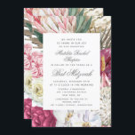 Blommigt för vattenfärg för bat mitzvah Elegant Inbjudningar<br><div class="desc">Bat mitzvah Elegant Vattenfärgsinbjudan Blommigt innehåller en snyggt vattenfärgsbakgrund med eukalyptus,  handflatan fronder,  ro,  ponnyer och ferner i muterade toner av plommon,  burgundi,  grönt,  persikor och rosa. Personlig genom att redigera texten i textrutorna. Designad av ©Evco Studio www.zazzle.com/store/evcostudio</div>