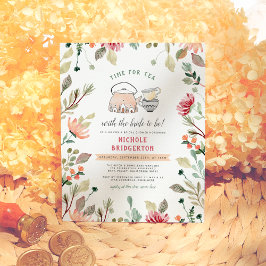 Blommigt för vattenfärg för tea-Möhippa Vykort