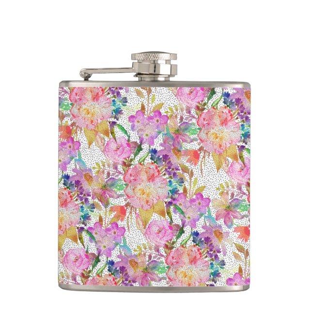 Blommigt för vattenfärg i elegant och prickade pen fickplunta (Framsidan)