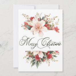 Blommigt för vattenfärg i god jul-kalligrafi julkort