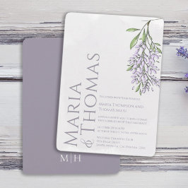 Blommigt för vattenfärg i Lilac Modern Elegant  Inbjudningar