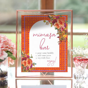 Blommigt för vattenfärg Modern Möhippa Mimosa Pub Poster