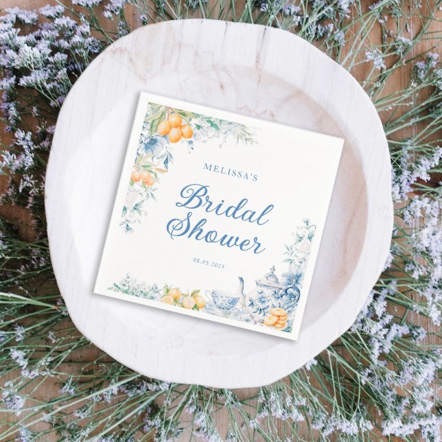 Blommigt för vattenfärg och Lemons Tea Party Möhip Pappersservett (Skapare uppladdad)