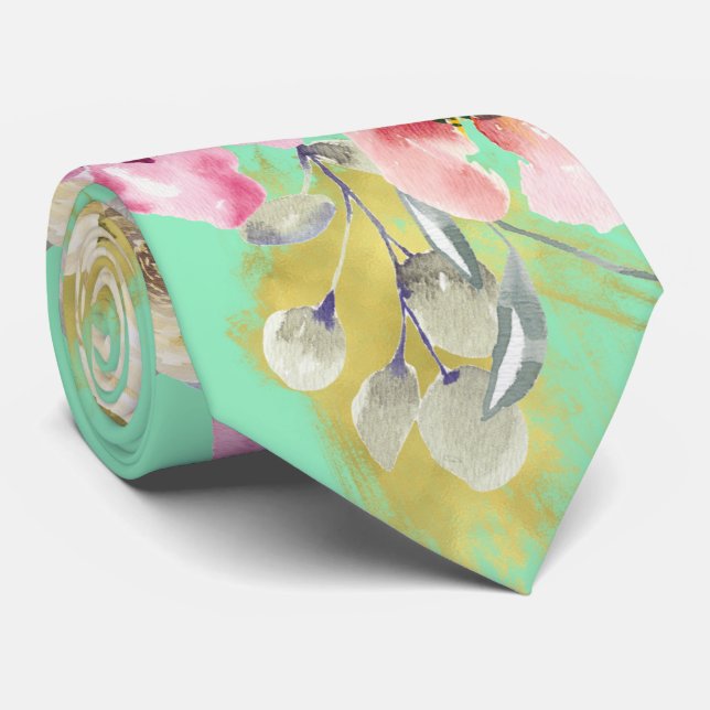 Blommigt för vattenfärg på Neo Mint Slips (Rullad)