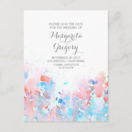 blommigt för vattenfärg spara vykort för datum